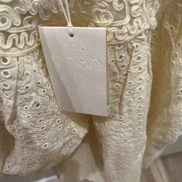 NWT ULLA JOHNSON AMINA EYELET EMBROIDERED BLOUSE TOP IVORY - Picture 8 of 8